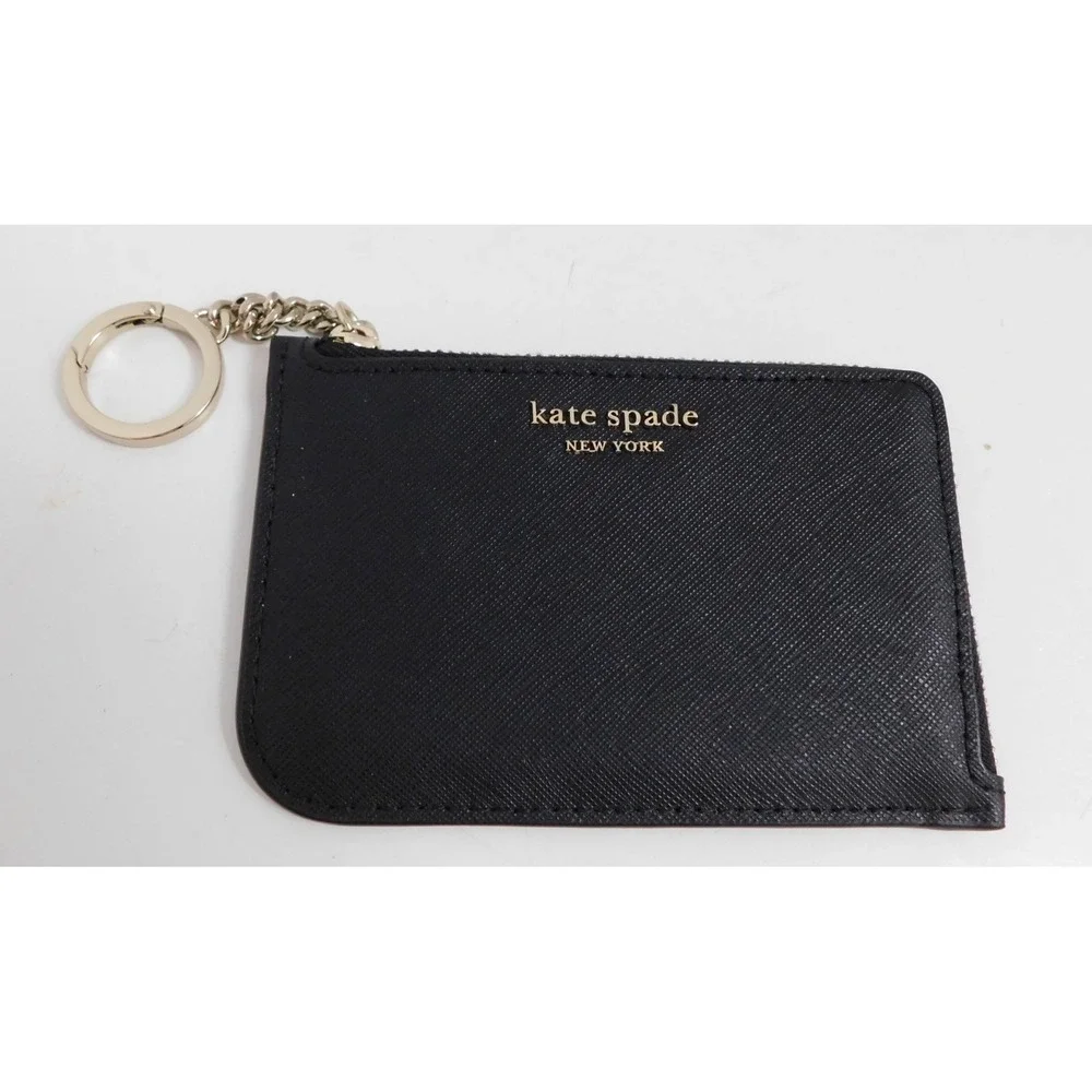 NEW KATE SPADE LAUREL WAY BITSY CARD CASE COIN PURSE KEY FOB POUCH WALLET‎ BLACK